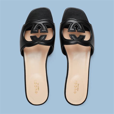 gucci cutout slide|Gucci slides women's.